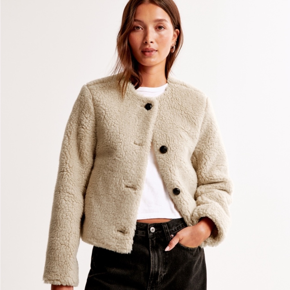 Collarless Sherpa Jacket